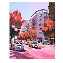 My project for course: Gouache Painting of Urban Landscapes. Un projet de Illustration traditionnelle, Peinture , et Peinture gouache de David Miller - 22.02.2023