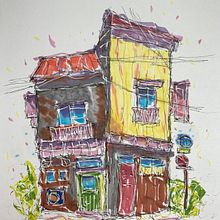 My project for course: Expressive Architectural Sketching with Colored Markers. Sketching, Drawing, Architectural Illustration, Sketchbook & Ink Illustration project by Gavin Kaufman - 02.16.2023