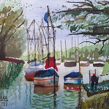 Mi proyecto del curso: Pintura en acuarela de paisajes marinos. Projekt z dziedziny  Malarstwo, Malowanie akwarelą, Ilustracja naturalist i czna użytkownika Omar Sánchez Martínez - 23.02.2023