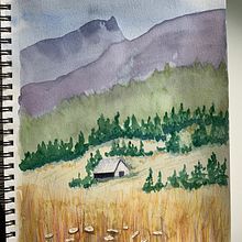 My project for course: Watercolor Landscapes: Experimental Tools and Techniques . % corinawaage tarafından hazırlanan Güzel sanatlar, Tablo, Sulubo, Ve a Resim projesi - 02.23.2023