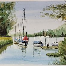 Mon projet du cours : Peinture de paysages marins à l'aquarelle. Projekt z dziedziny  Malarstwo, Malowanie akwarelą, Ilustracja naturalist i czna użytkownika Laurent Lancry - 23.02.2023