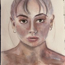 My project for course: Artistic Portrait with Watercolors. Projekt z dziedziny  Sztuki piękne,  Malarstwo, Malowanie akwarelą i Portret użytkownika desireediana - 22.02.2023