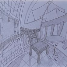 My project for course: Artistic Perspective: Interior Spaces from Your Point of View . Traditional illustration, Architecture, Drawing, and Architectural Illustration project by Bernhard Friedrich Schlee - 02.24.2023