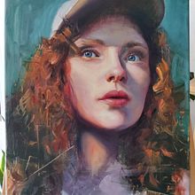 Mon projet du cours : Portraits contemporains à l'huile. Traditional illustration, Fine Arts, Painting, and Oil Painting project by velena07 - 02.24.2023