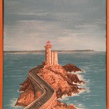 Brittany Lighthouse. Een project van Traditionele illustratie y Schilderij van David Moum - 11.09.2018