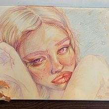 Lebendiges Porträtzeichnen mit Buntstiften- erste Porträts . Un proyecto de Dibujo de Retrato de millis_season - 25.02.2023