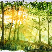 Mein Abschlussprojekt für den Kurs: Verträumte Aquarell-Landschaften: Halte Licht fest. Projekt z dziedziny  Malarstwo i Malowanie akwarelą użytkownika Katja Bader - 25.02.2023