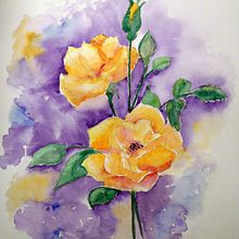 Roses from my backyard. Un proyecto de Pintura a la acuarela de Rudi L - 25.02.2023