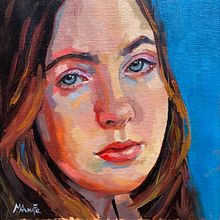 Mi proyecto del curso: Retrato con pintura al óleo: explora la luz y las sombras. Fine Arts, Painting, and Oil Painting project by maribel_arufe - 02.26.2023