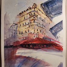 Mon projet du cours : Dessin architectural à l’aquarelle et à l’encre. Sketching, Drawing, Watercolor Painting, Architectural Illustration, Sketchbook & Ink Illustration project by Sylvie Bertrand - 02.26.2023