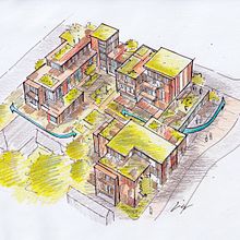Mein Abschlussprojekt für den Kurs: Architektur zeichnen: von der Idee zur Konzeptualisierung. Un progetto di Architettura, Bozzetti, Disegno e Illustrazione architettonica di Lenny Schwieger - 27.02.2023