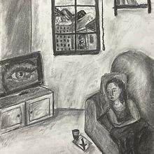 Prova exàmen PAU (avió). Un proyecto de Ilustración tradicional, Dibujo artístico y Dibujo de Vinyet Montaña - 27.02.2023