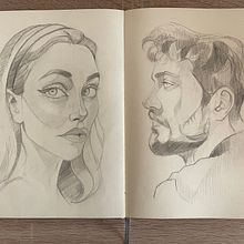 Mi proyecto del curso: Cuaderno de retratos a línea con grafito. Un proyecto de Bellas Artes, Bocetado, Dibujo, Dibujo de Retrato y Sketchbook de palopez.cia - 26.02.2023