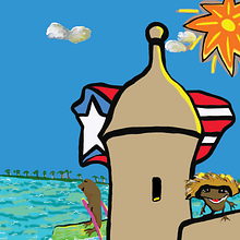 Coqui de Puerto Rico en un paddle board . Un proyecto de Ilustración tradicional de Ligia Alverio - 28.02.2023