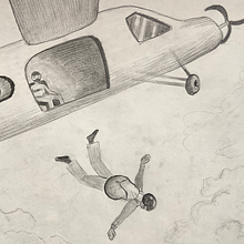 Dibujo avión y personas. Desenho a lápis, e Desenho artístico projeto de mihaela_m - 28.02.2023