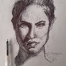 Sketch-Art Claroscuro en Lapicero. Portrait Drawing, and Traditional illustration project by Juan Morales - 02.28.2023