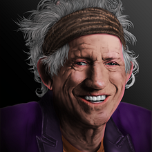 Keith Richards - Digital painting. Un progetto di Disegno di ritratti, Pittura digitale, Illustrazione tradizionale, Disegno realistico e Disegno digitale di Facundo Emmanuel Mansilla - 01.03.2023