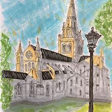 Chichester Cathedral #1. Traditional illustration, Architecture, Arts, Crafts, Creativit, Drawing, and Architectural Illustration project by Gavin Kaufman - 02.24.2023