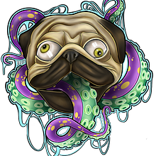 Pug. Ilustração tradicional, Design de vestuário, Ilustração digital, Desenho digital, e Desenho artístico projeto de gattoinmundo - 02.03.2023