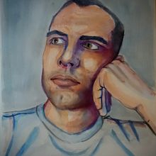 Meu projeto do curso: Retrato artístico em aquarela. Fine Arts, Painting, Watercolor Painting, and Portrait Drawing project by Paulo Alves - 02.09.2023