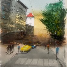 Il mio progetto del corso: Paesaggi urbani ad acquerello. Fine Arts, Watercolor Painting, and Architectural Illustration project by Simone del grosso - 03.02.2023