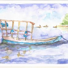 Meu projeto do curso: Pintura em aquarela de paisagens marinhas. Painting, Watercolor Painting, and Naturalistic Illustration project by Luiz Fernando Gomes - 03.02.2023