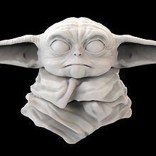 Baby Yoda Digital Sculpture. 3D, Sculpture, and 3D Modeling project by Raffaele Bennato - 03.02.2023