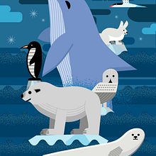 Arctic animals. Traditional illustration, Graphic Design, Vector Illustration, and Digital Illustration project by Rick Redznak - 03.03.2023