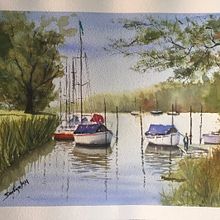 Mi proyecto del curso: Pintura en acuarela de paisajes marinos. Painting, Watercolor Painting, and Naturalistic Illustration project by smam0006 - 03.03.2023
