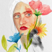Illustrated Portrait in Watercolor. Traditional illustration, Fine Arts, Painting, Drawing, Watercolor Painting, Portrait Drawing, and Artistic Drawing project by marciocha - 03.03.2023