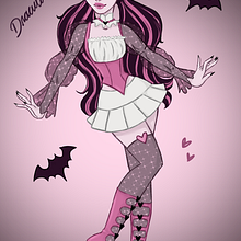 Draculaura ♡. Traditional illustration, and Digital Illustration project by Mariana Leal - 03.04.2023