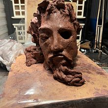 Odin in black clay . Ceramics project by Sharon Gamble - 03.03.2023