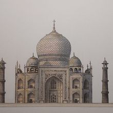 Taj Mahal. Architecture, Sketching, Drawing, Realistic Drawing, and Architectural Illustration project by Valentina Tassini - 03.05.2023