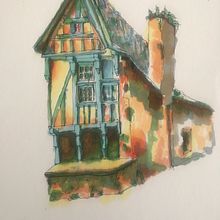 Dessin et mise en couleur aux feutres. Un proyecto de Bocetado, Dibujo, Ilustración arquitectónica, Sketchbook e Ilustración con tinta de Jacques Guérin - 05.03.2023