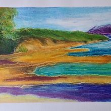 My project for course: Landscapes with Oil Pastels and Crayons: Playing with Light. Traditional illustration, Fine Arts, Pencil Drawing, Drawing, and Artistic Drawing project by jhombsch - 03.06.2023