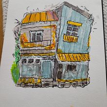 My project for course: Expressive Architectural Sketching with Colored Markers. Sketching, Drawing, Architectural Illustration, Sketchbook & Ink Illustration project by Gerd Inger Matre - 03.06.2023