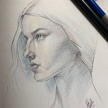 Mi proyecto del curso: Dibujo de retratos llamativos con lápices de colores. Un projet de Dessin, Dessin de portrait, Carnet de croquis, Dessin aux cra , et ons de couleur de Leonardo Sevilla - 07.03.2023