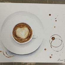 Cup O’Love Latte. Watercolor Painting project by dawncseke - 03.07.2023