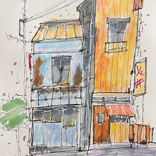 My project for course: Expressive Architectural Sketching with Colored Markers. Sketching, Drawing, Architectural Illustration, Sketchbook & Ink Illustration project by Pavel Kudrys - 03.07.2023