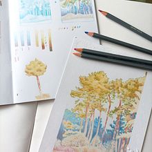 Mon projet du cours : Paysages : approche par le carnet de dessin et la couleur. Projekt z dziedziny Sketching, Kreat, wność, R, sunek ołówkiem,  R, sunek i Sketchbook użytkownika entre_laque - 07.03.2023