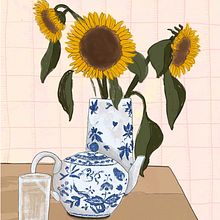 Girasoles. Een project van Traditionele illustratie van Maria Aracil Lopez - 08.03.2023