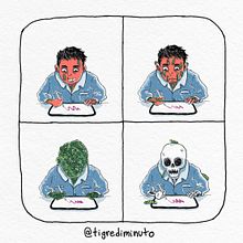 Narrativa de gusanos. Cómic de 4 viñetas.. Traditional illustration, Comic, Fine Arts, and Drawing project by Rogo Madrid - 03.09.2023