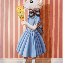 Gatita golosa comiendo helado. Pintura, e Pintura a óleo projeto de Sofía - 09.03.2023