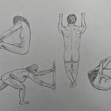 Bocetos cuerpo + examen avió. Un projet de Dessin au cra , et on de Anaïs Castro Pros - 09.03.2023