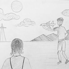 D.A: exámen dibujo avión.. Een project van Tekening met potlood van Carla Villamana - 09.03.2023