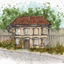 House in Telthusbakken in Oslo. Un proyecto de Ilustración tradicional de Anja Fauske - 09.03.2023