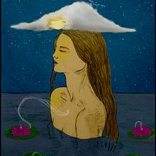 Mi proyecto del curso: Ilustración onírica de personajes femeninos. Projekt z dziedziny Design, Trad, c, jna ilustracja, R, sunek ołówkiem,  R, sunek, Ilustracja c, frowa,  R, sunek art, st i czn użytkownika Luna Amorada - 10.03.2023