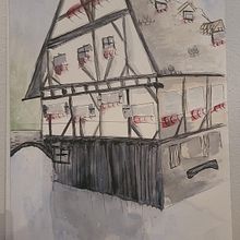 Mein Abschlussprojekt für den Kurs: Architektonische Zeichnung mit Aquarell und Tinte Ein Projekt aus dem Bereich Skizzenentwurf, Zeichnung, Aquarellmalerei, Architektonische Illustration, Sketchbook und Illustration mit Tinte von jenniferleuthold - 10.03.2023