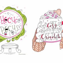 My project for course: Creative Doodling and Hand-Lettering for Beginners. Traditional illustration, Lettering, Drawing, H, and Lettering project by Monica & Sonia - 03.05.2023