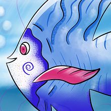 Peixe Azul. Traditional illustration project by Tiago Correia - 03.08.2023